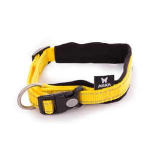 3008005-adjustable-nylon-dog-collar-arka-haok-s-yellow-15x30-35-cm