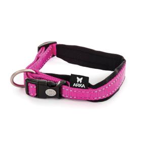 3008013-adjustable-nylon-dog-collar-arka-haok-s-pink-15x30-35-cm