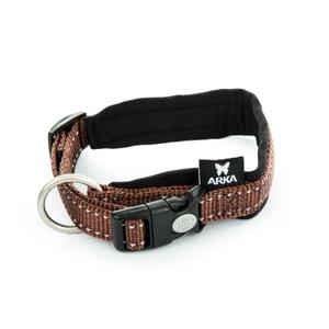 3008015-adjustable-nylon-dog-collar-arka-haok-s-brown-15x30-35-cm