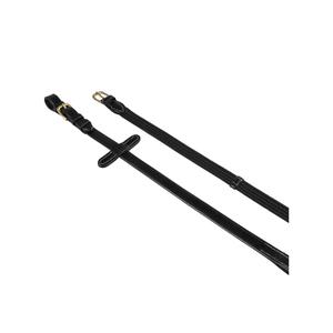 et03011-black-rubber-reins-for-horse-english-bridle-with-brass-buckles-equestro-d-black