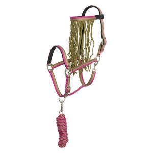 1600000002-6104-nylon-halter-and-lead-rope-set-for-horse-with-fly-browband-imperial-riding-multi-forest-green