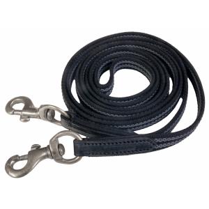 k381-bla-chr-braided-rubber-long-rein-for-horses-karlslund-black-gray-chrome-250-cm