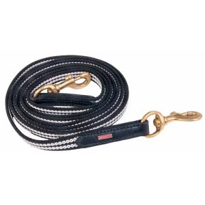 k381-blw-bra-braided-rubber-long-rein-for-horses-karlslund-black-white-brass-250-cm