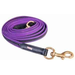 k381-pur-bra-braided-rubber-long-rein-for-horses-karlslund-purple-brass-250-cm