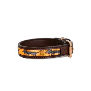 42548-45-01-m-dog-collar-with-handmade-beads-kentucky-orange