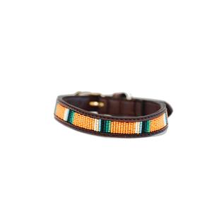 42548-46-m-dog-collar-with-handmade-beads-kentucky-pure-orange