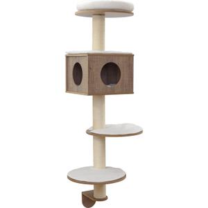 84437-wall-mounted-cat-tree-kerbl-dinari-white-brown-45x45x177-cm