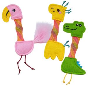 52071-felt-zoo-animal-cat-toys-with-rattle-and-catnip-nobby-pet-x24-matched-16-17-cm