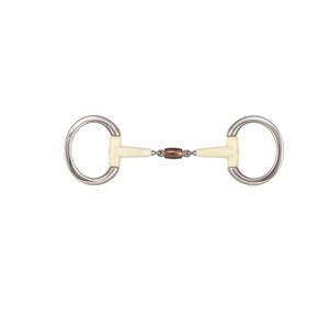so2535-125-copper-roller-double-jointed-olive-snaffle-bit-for-horse-soyo-flat-ring-contour-silver-white-125-cm